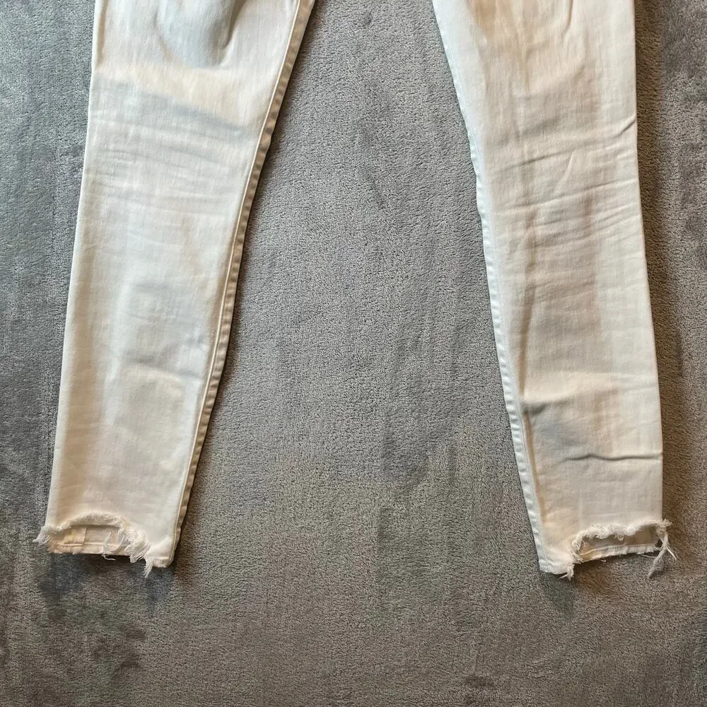 R13 Allison Skinny‎ Jeans Garret White Size 28 Distressed